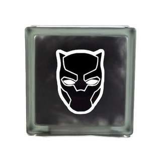 Black Panther Glass Block Night Light, Black Panther Lamp, Black Panther Glass Block, Black Panther Night Light, Black Panther Decorations