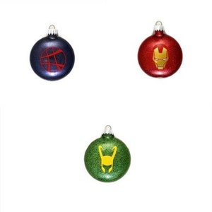 Marvel Super Hero Ornaments Super Hero Glitter Ornaments Marvel Comics Ornaments Super Hero Gifts Infinity Wars Ornaments Avengers Ornament image 5