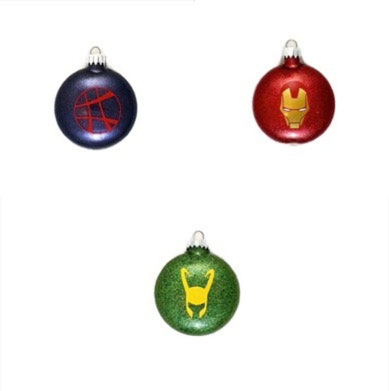 Marvel Super Hero Ornaments Super Hero Glitter Ornaments Marvel Comics Ornaments Super Hero Gifts Infinity Wars Ornaments Avengers Ornament image 5