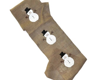 Snowman Burlap Table Runner - Christmas Burlap Table Runner - Winter Table Runner - Snowman Table Runner - Holiday Table Decor