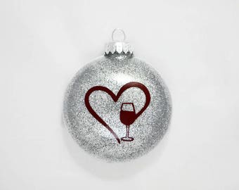 Wine Lover Gift - Wine Lover Ornament Gift - Wine Ornament - Wine Lover Christmas Ornament - Wine Christmas Ornament - I Love Wine Ornament