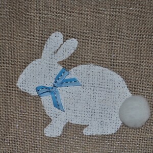 Bunny Burlap Table Runner Easter Burlap Table Runner Spring Table Runner Bunny Table Runner Easter Table Decor Bunny Table Decor image 3