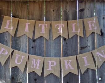 Little Pumpkin Banner - Little Pumpkin Burlap Banner - Little Pumpkin Baby Shower Banner - Little Pumpkin Birthday Banner - Little Pumpkin