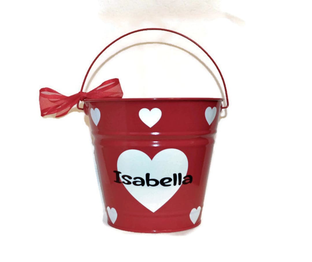 Valentines Day Bucket Heart Bucket Valentines Day Metal Etsy