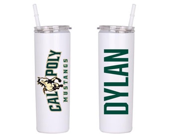 Cal Poly Tumbler Cal Poly SLO 20oz Skinny Tumbler SLO Tumbler Custom College Tumbler Cal Poly Personalized Tumbler CSU Cal Poly slo Tumbler