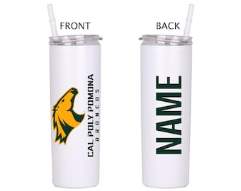 Cal Poly Pomona Tumbler Cal Poly 20oz Skinny Tumbler Cal Poly Tumbler Custom College Tumbler Cal Poly Personalized Tumbler Pomona Tumbler