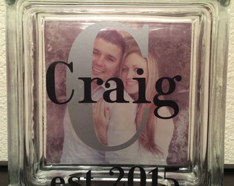 Glass Block - Photo Glass Block - Personalized Glass Block with Photo - Wedding Gift - Family Photo Glass Block - Christmas Gift