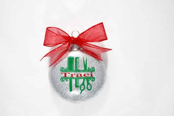 Hairstylist Ornament Personalized Hairstylist Glitter Etsy