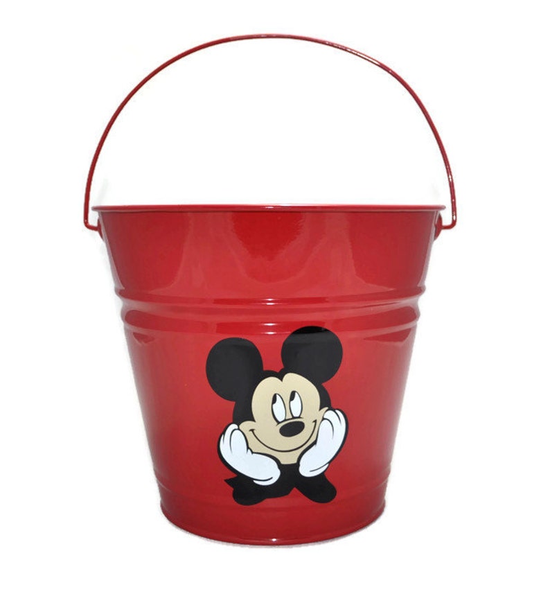 Mickey Mouse Bucket Easter Basket Personalized Easter Bucket Custom Personalized Metal Easter Bucket Easter Pail Disney Easter image 1