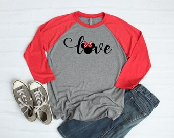 Mickey/Minnie Love Camiseta de Béisbol