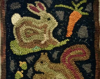 Cat & Mouse Animal Rug Hooking PATTERN ONLY on Linen Designed - Etsy