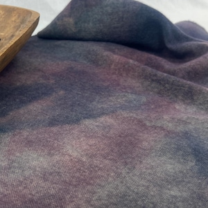 Hand Dyed 100 % Wool Fabric - Fat 1/4 MEASURES 15&quot;x28&quot; Ideal for rug hooking, appliqué and craft sewing projects  MIDNIGHT