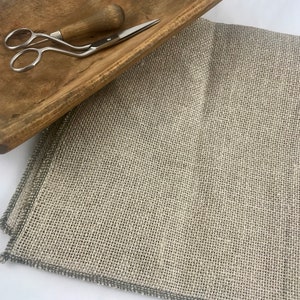 PRIMITIVE LINEN 21" x 21" ~ Rug Foundation Cloth ~ Used for Punch Needle or Rug Hooking with serged edges to prevent fray