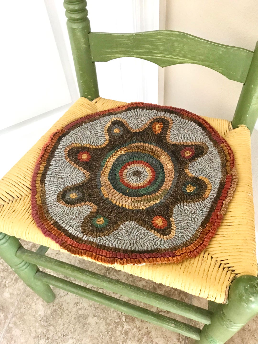 ORGANIC CIRCLES Rug Pattern for Hooking and Punch Needle. Round Sizes ...