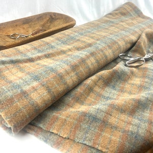 Yardage PASTEL PLAID Wool Fabric by the Yard ~ Medium to Heavy weight 16oz. yard ~  60&quot; Wide