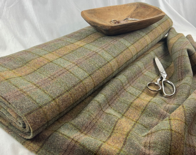 Yardage CAPE COD PLAID Wool Fabric by the Yard ~ Medium to Heavy Weight ...