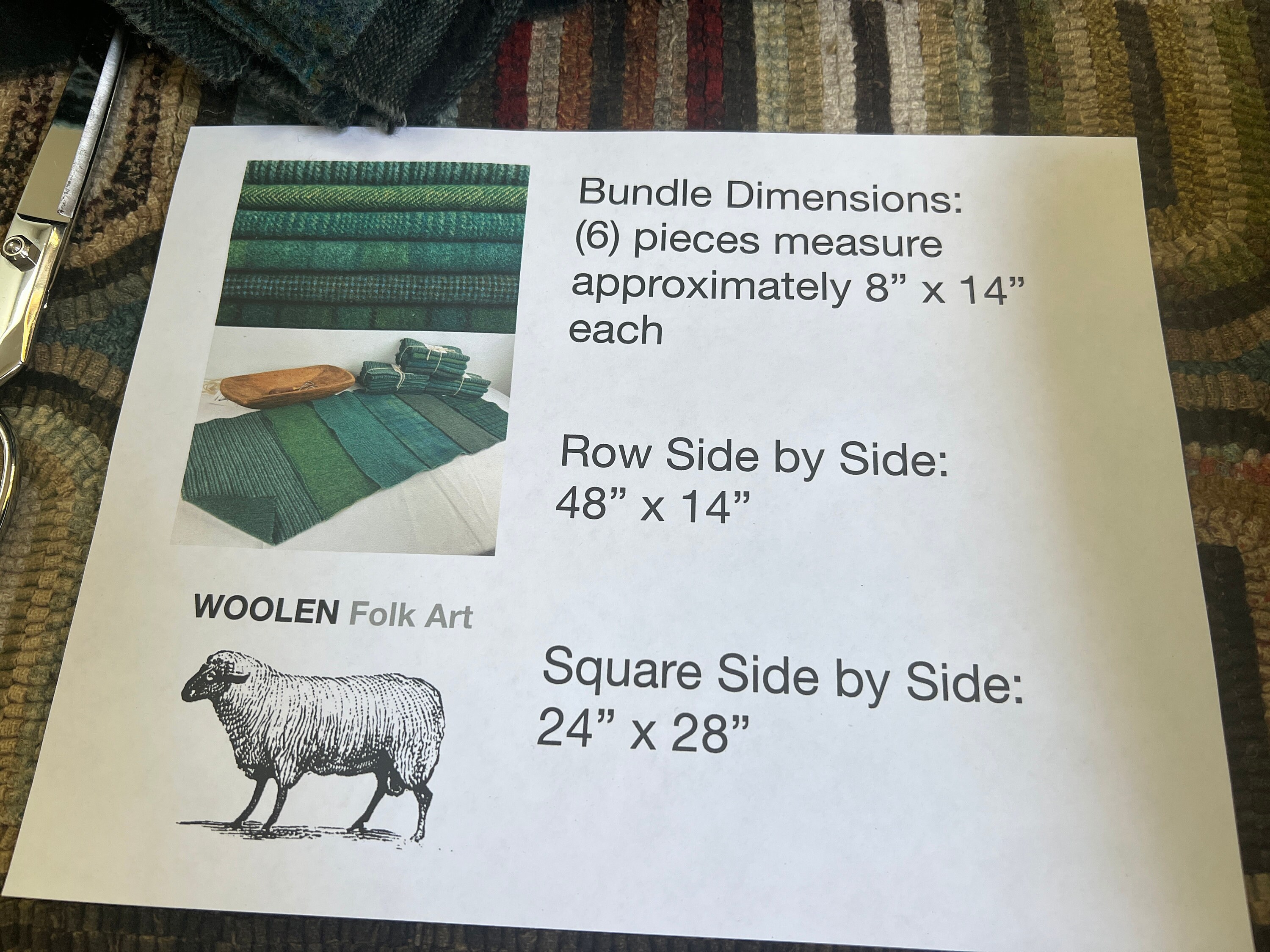 100% Wool Fabric Bundle: Rug Hooking and Appliqué (8