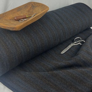 Yardage BLACK and BLUE Wool Fabric by the Yard ~ Medium to Heavy weight 16oz. yard ~  60&quot; Wide