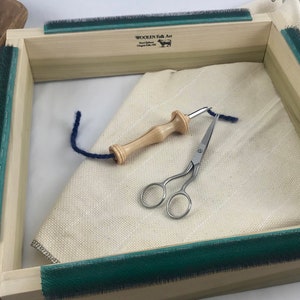Rug Hooking Supplies:  PUNCH NEEDLE FRAME ~ Table Top or Lap ~ Great for holding cloth in place. Outer 14&quot;x14&quot;  Inside 12&quot; x 12&quot;