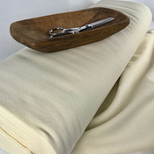 Wool Fabric by the Yard - Two thicknesses/weights available 13oz or 1 lb.1oz. yard ~  58" Wide ~ Color: Natural Off White.