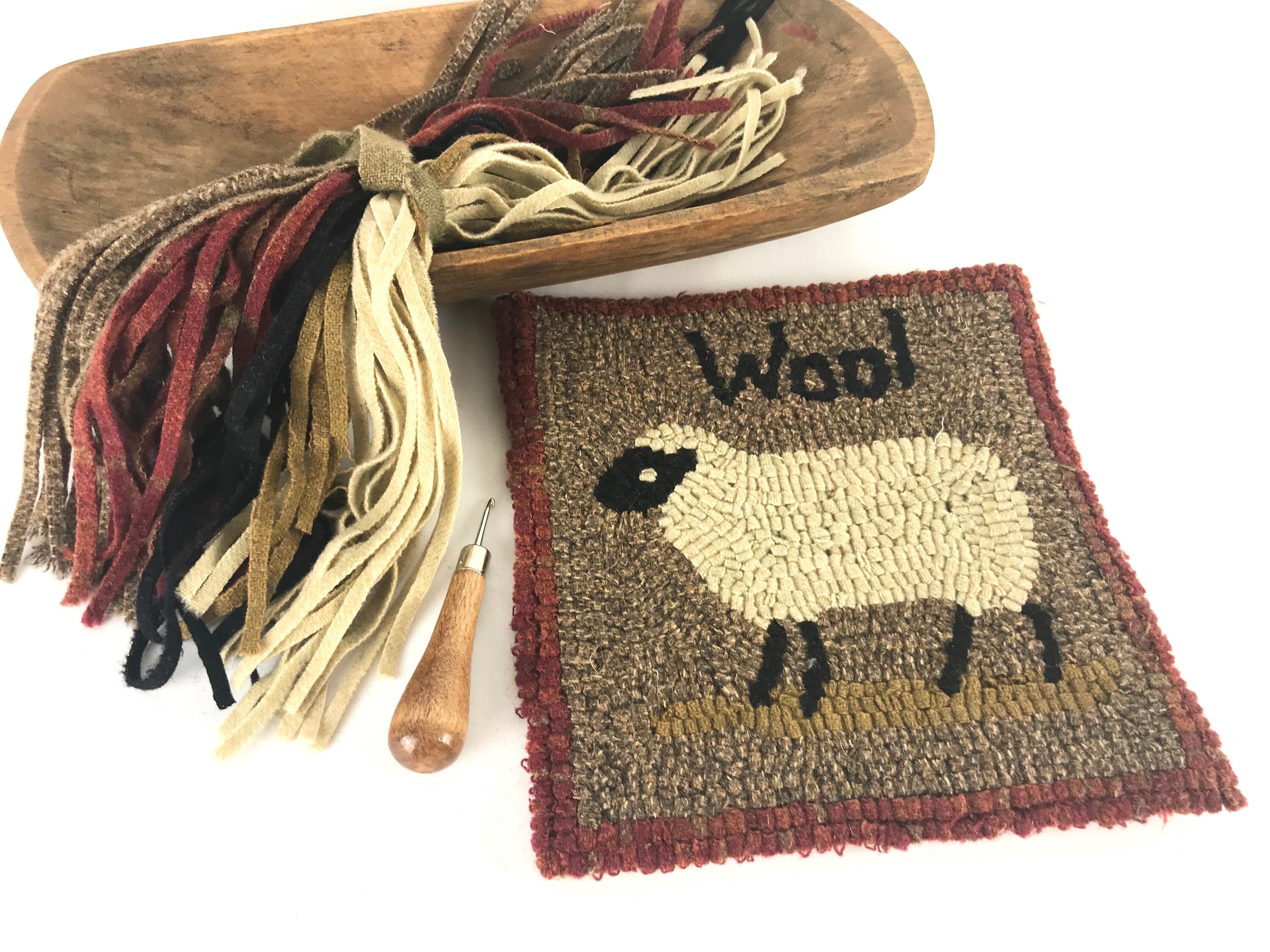 Rug Hooking Beginner Kit 8 x 8 on primitive linen Etsy