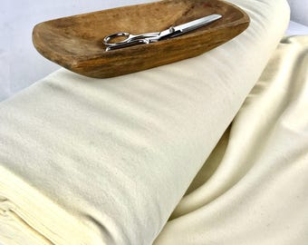 100% Wool Fabric by the Yard.  Medium Weight 58-60" Wide.  Multiple yards ordered come as 1 piece.  Color:  NATURAL OFF WHITE