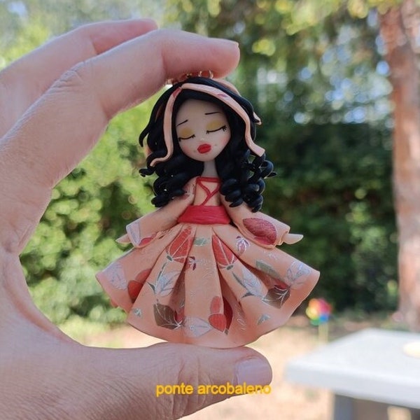 Geisha in fimo/ collana