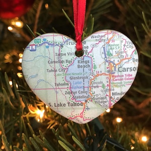 Lake Tahoe Map Ornament