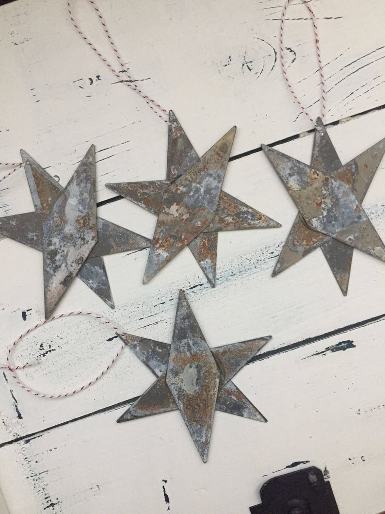 Rusty metal star Christmas ornaments Etsy