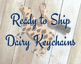 Dairy Cattle Cow Ready To Ship Key Chains-Free Shipping! Lamb Goat Steer Heifer Dairy Hog Pig Gift Present Gift Glitter