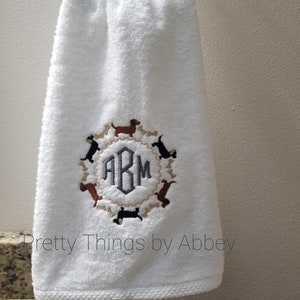 DACHSHUND MONOGRAM TOWEL, Personalize, Customize