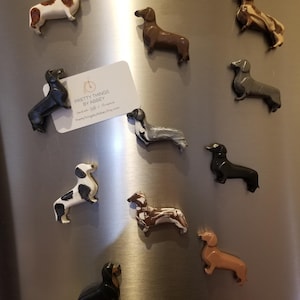 DACHSHUND CLAY MAGNETS, Set of 4, Refrigerator, Customize