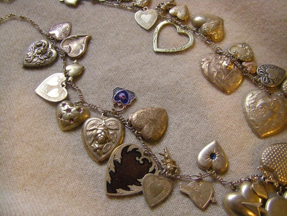 Vintage Pididdly Links Art Nouveau Brass Hearts Ch