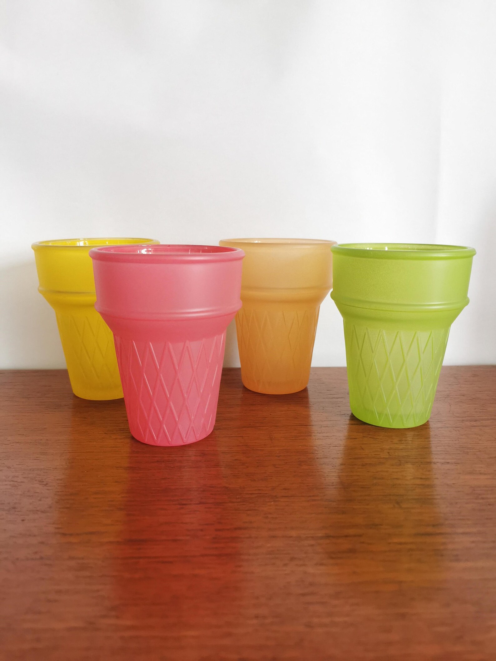 4 Vintage Libbey Frosted Ice Cream Cups Etsy