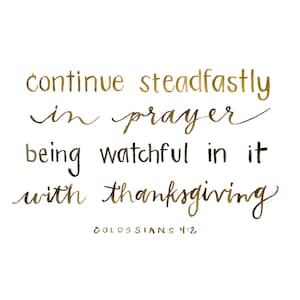 Continue Steadfastly in Prayer Colossians 4:2 Scripture Wall Art image 1