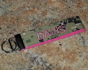 Personalized Navy NWU III Military Camo Keychain