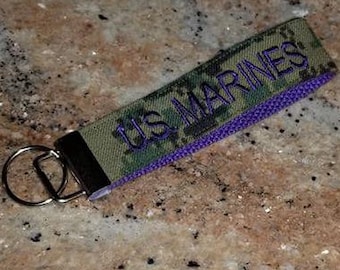 U. S. Marines Woodland Military Camo Keychain