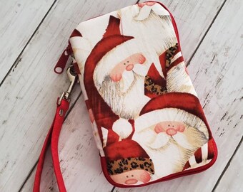 Santa Claus Leopard Day Trip Cell Phone Wallet