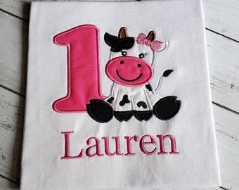 Cow Birthday Shirt, Farm Theme Birthday Shirt