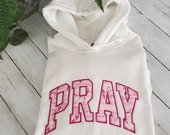 Pray Breast Cancer Awareness Motivational Hoodie Sweatshirt