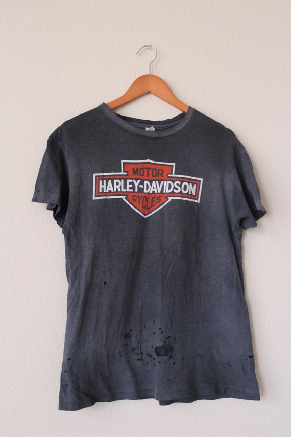 HARLEY-DAVIDSON THRASHED vintage tshirt shirt bike