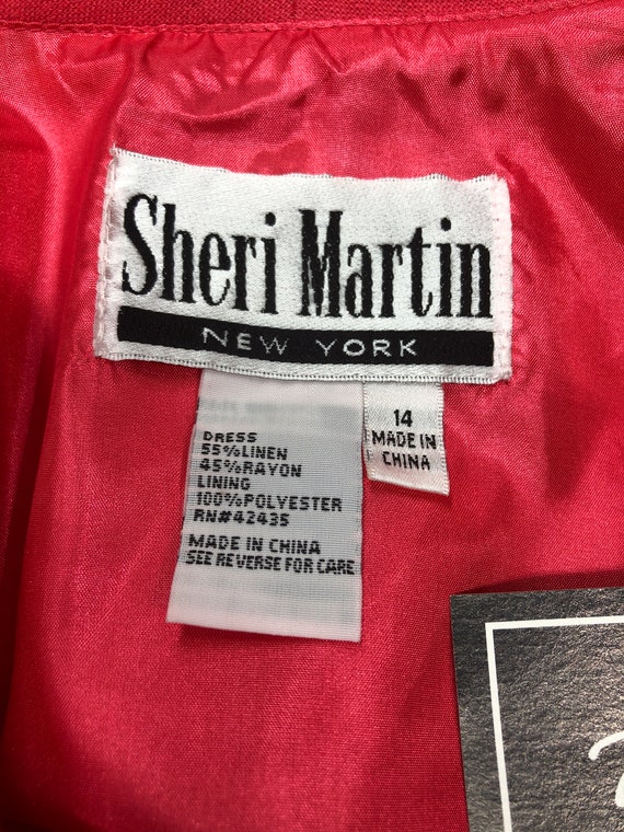 Vintage NWT 90s Sheri Martin 14 Coral Linen Maxi … - image 9