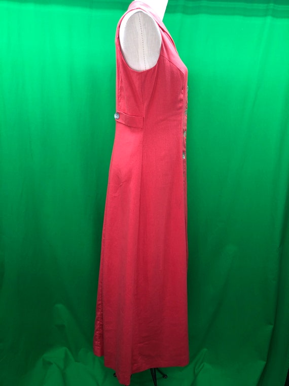 Vintage NWT 90s Sheri Martin 14 Coral Linen Maxi … - image 7