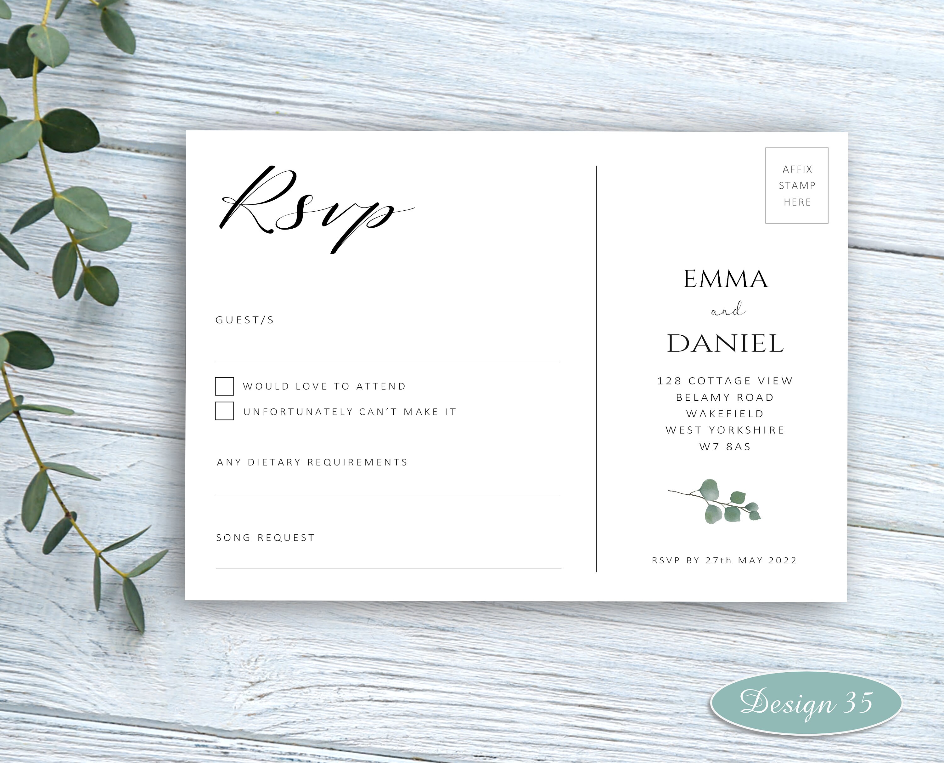 Postcard RSVP Cards Personalised Wedding Reply Cards Wedding Etsy UK