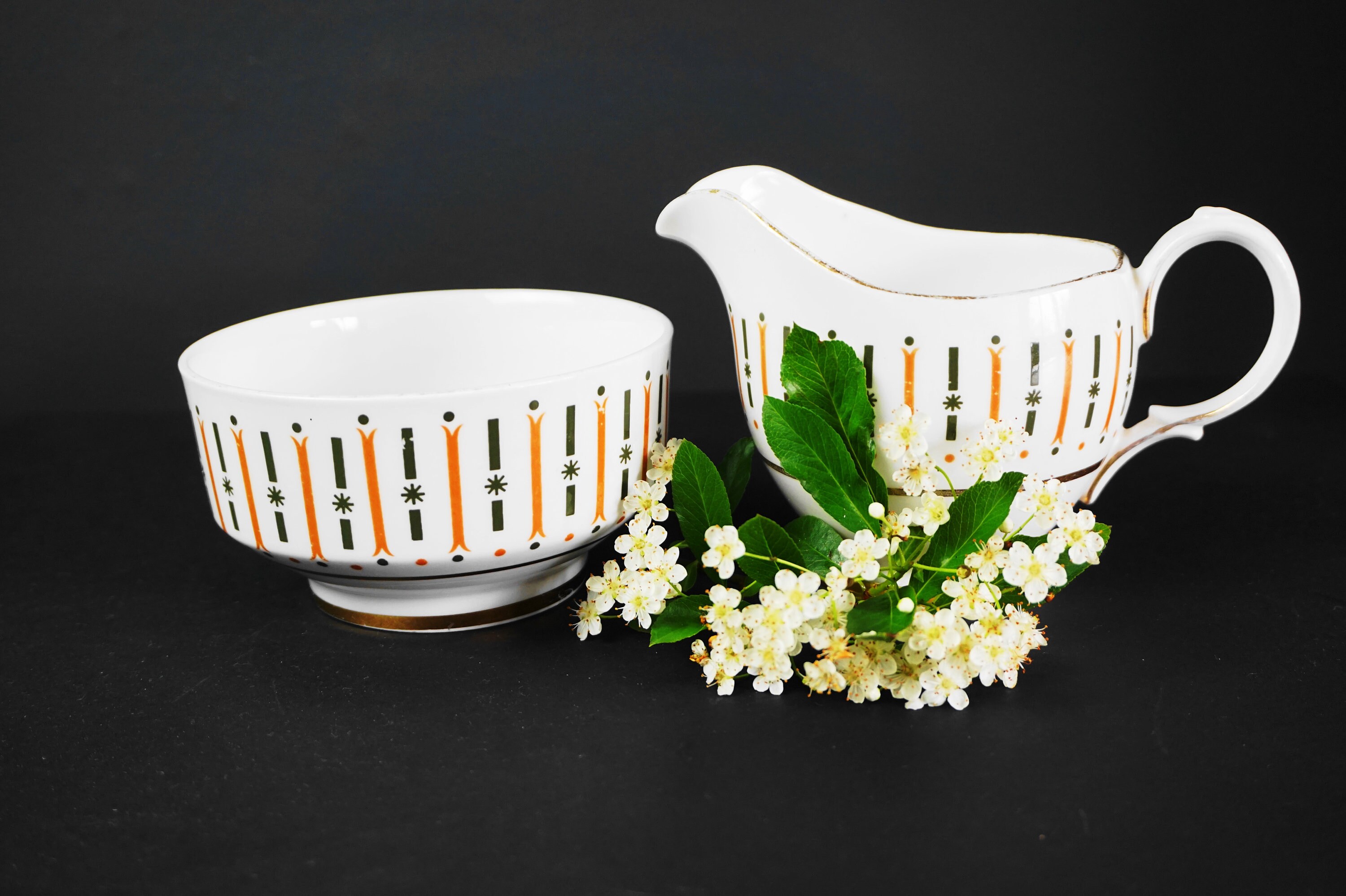 Vintage Sugar Bowl & Milk Jug Set // Royal Imperial Sugar Bowl Etsy