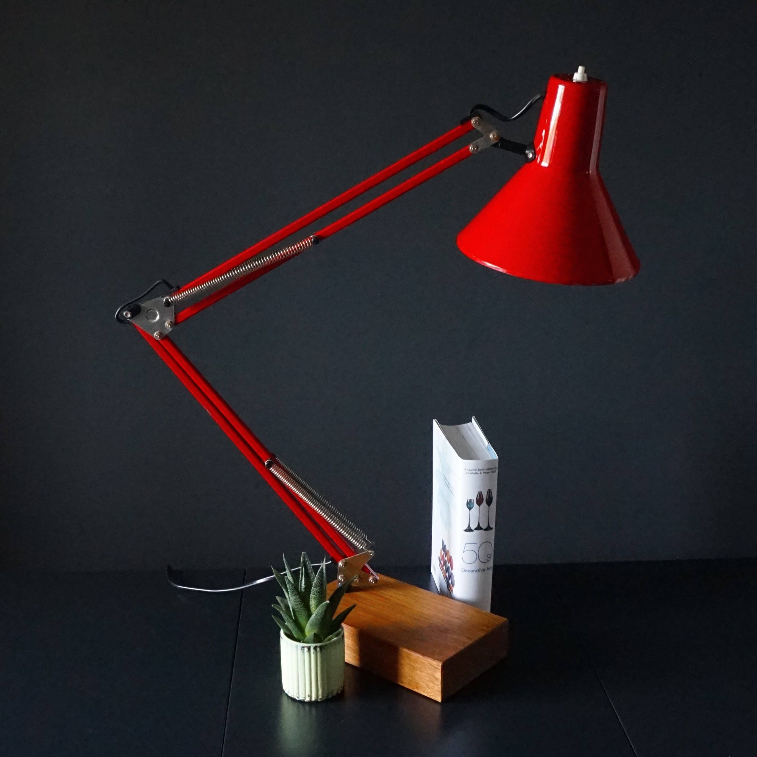 Vintage Red Desk Lamp Vintage Lighting Architects Lamp Red