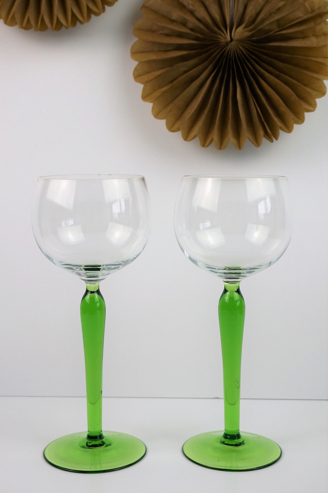 pulled stem wine glasses