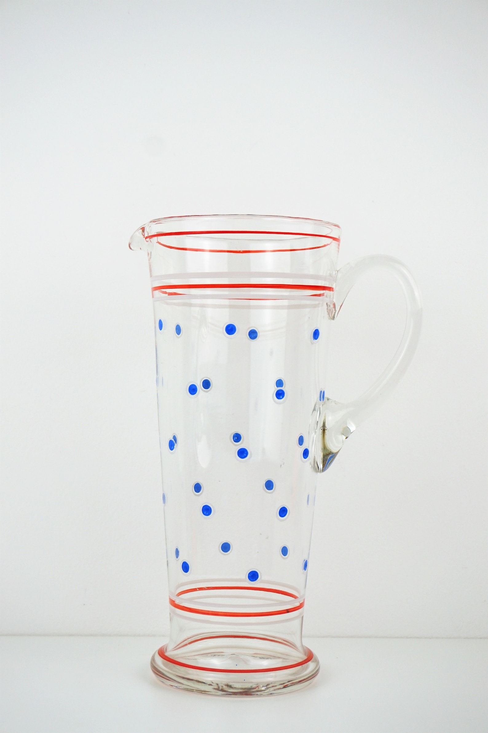 Vintage Hand Blown Glass Jug Set // Hand Decorated Jug Set // Etsy UK