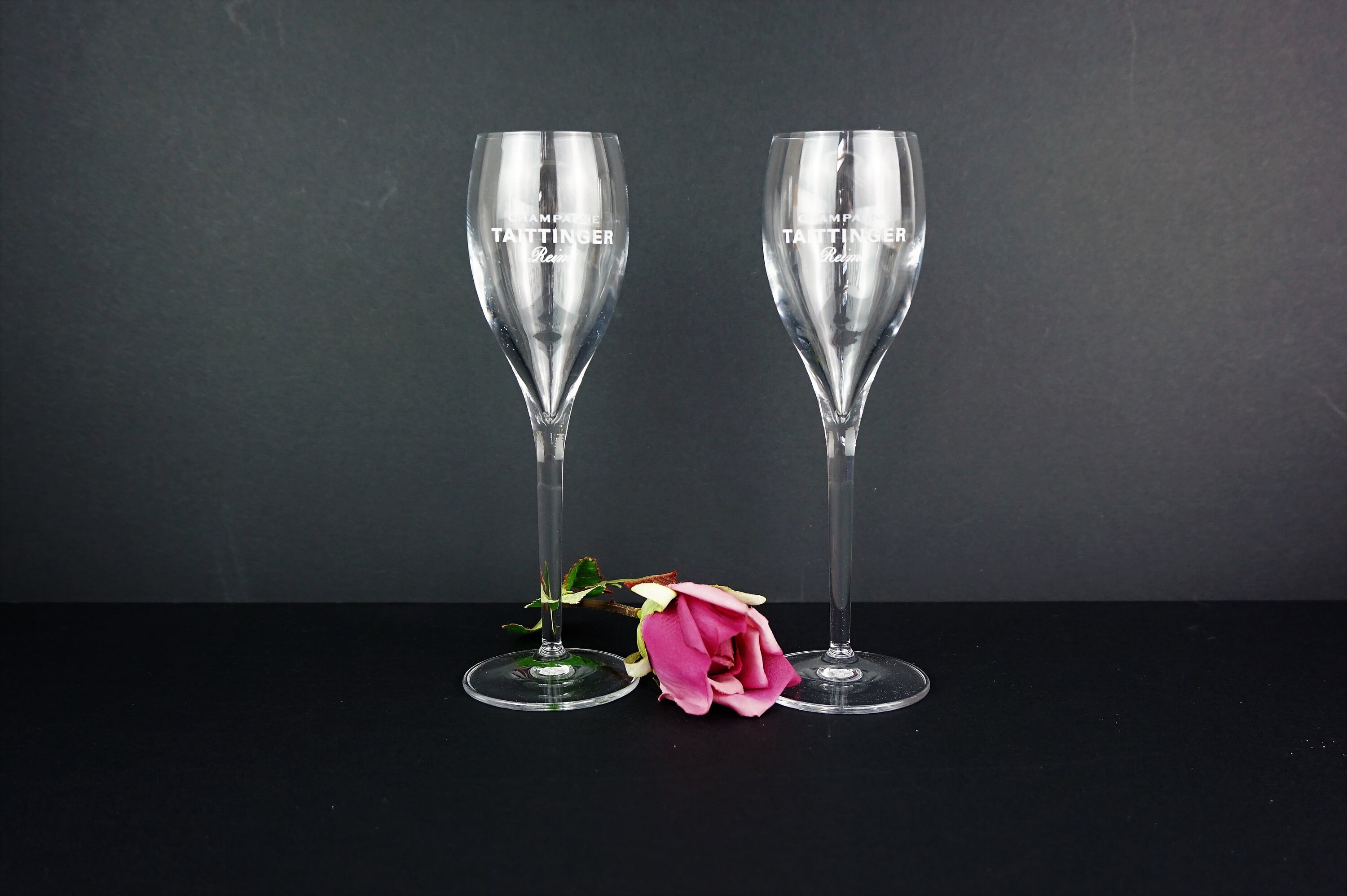 Taittinger Champagne Flutes // Vintage Champagne Flutes // Etsy