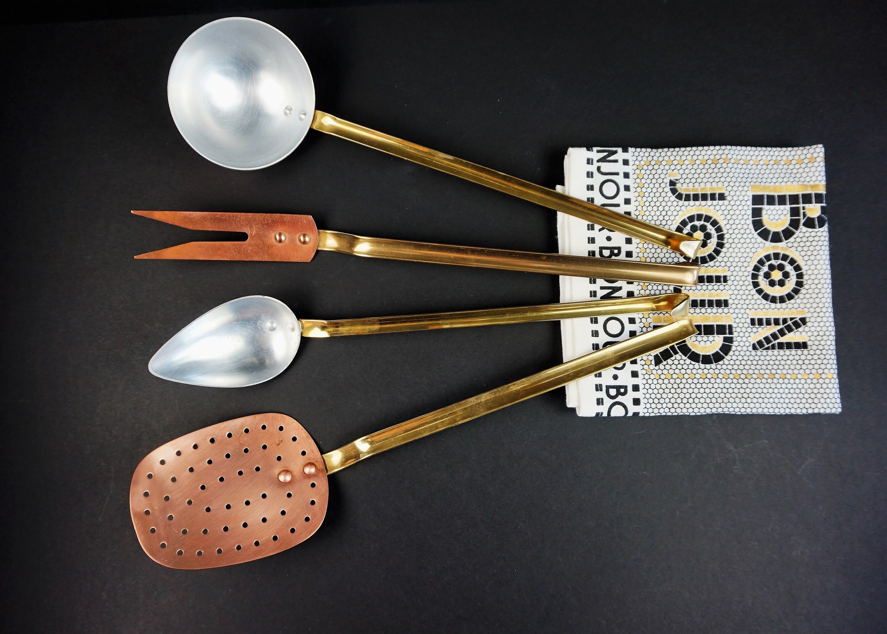 Vintage Copper & Brass Kitchen Utensils // Ladle // Spatula // Etsy UK
